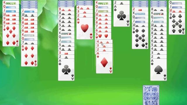 Пасьянс Паук 4 масти из WindowsXP. Прохождение с возвратами. смотреть онлайн