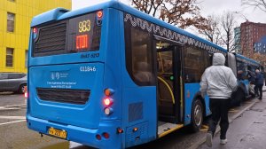 Поезда по маршруту 983 на гармошке 2020 года выпуска от м. Потапово до м. Новомосковская