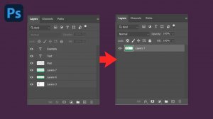 Как объединить часть слоев в Photoshop