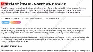 GENERÁLNY ŠTRAJK - MOKRÝ SEN OPOZÍCIE | 22.9.2025