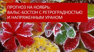 Прогноз астрологический на ноябрь 2025