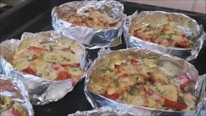 Картофель в духовке с мясом. Порционная подача ужина. Ужин в духовке для всей семьи