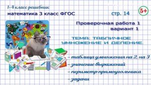 Стр. 14 проверочная работа 1 вариант 1 умножение и деление математика 3 класс Волкова ФГОС 2023 г.