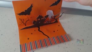 Открытка POP-UP на Хэллоуин с замком и привидениями! Поделки своими руками!