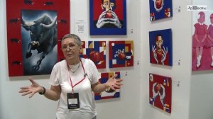 Художник Наталья Ларгина на интерьерной выставке "Русский дом"