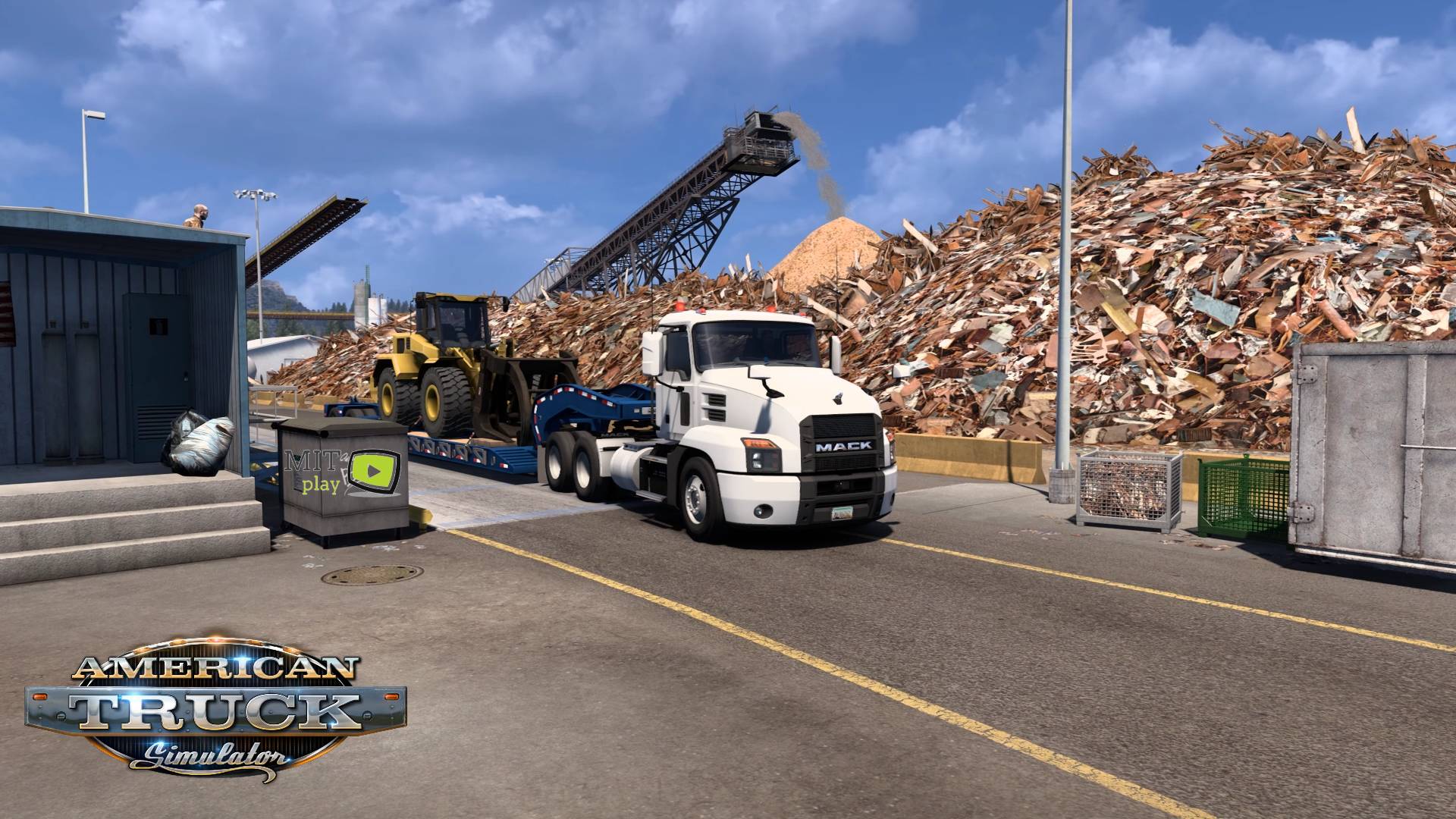 American Truck Simulator | Перевозим - Фронтальный погрузчик (16т) | Logitech G29