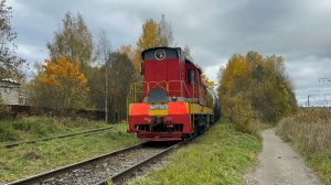 Манёвры и проходящие поезда! ЧМЭ3Т-6913 с цистернами на подъездном пути, октябрь 2025 года