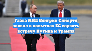 Глава МИД Венгрии Сийярто заявил о попытках ЕС сорвать встречу Путина и Трампа