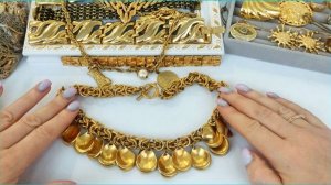 40.1 Распаковка базовой винтажной бижутерии из США в золотом цвете