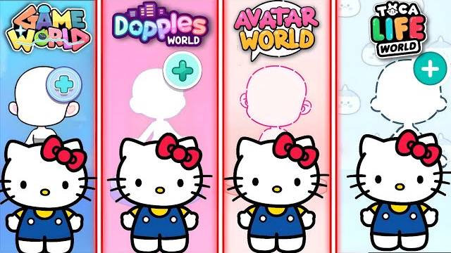 КАК СОЗДАТЬ ХЕЛЛО КИТТИ В 4 ИГРАХ! Avatar World, Dopples, Toca Boca, Gameworld - полный гайд