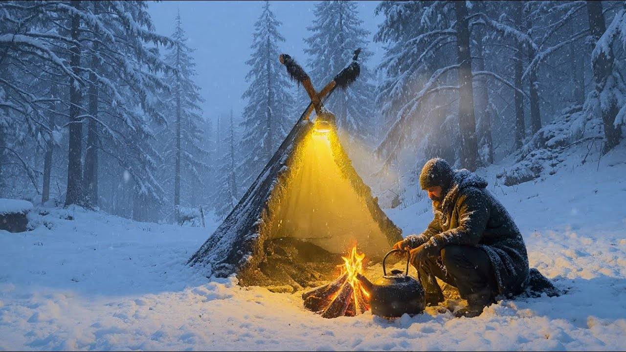 ПЕРЕЖИТЬ снежную бурю при температуре -12°C в течение 2 ДНЕЙ смотреть онлайн