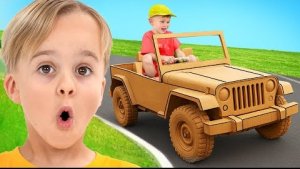 Челлендж с картонными машинками для детей!