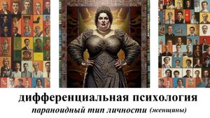 Дифференциальная психология (основные типы личностей). Лекция 6. Параноидный тип личности (женщины)