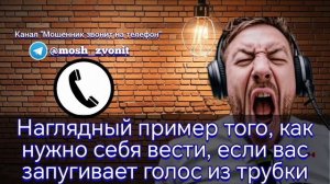 Наглядный пример того, как нужно себя вести, если вас запугивает голос из трубки. Мошенник звонит.