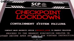 SCP : Checkpoint lockdown (Roblox)