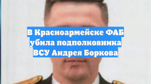 В Красноармейске ФАБ убила подполковника ВСУ Андрея Боркова