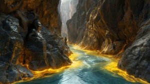 Canyon of Liquid Dawn 🌅 2 Hour Ethereal Ambience Flowing Light & Ancient Statues Timeless Hum-(10