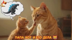 Папа Кот и его повседневные дела и заботы по воспитанию ребенка Котенка 😹 Юмор 😂 выпуск (20)