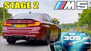BMW M5 АСФАЛЬТ 8 F90 STAGE 2 ЗВУК 0-100 100-200 & 305КМ/Ч на АВТОБАНЕ AutoTopNL