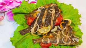Камбала запечённая в духовке под овощами