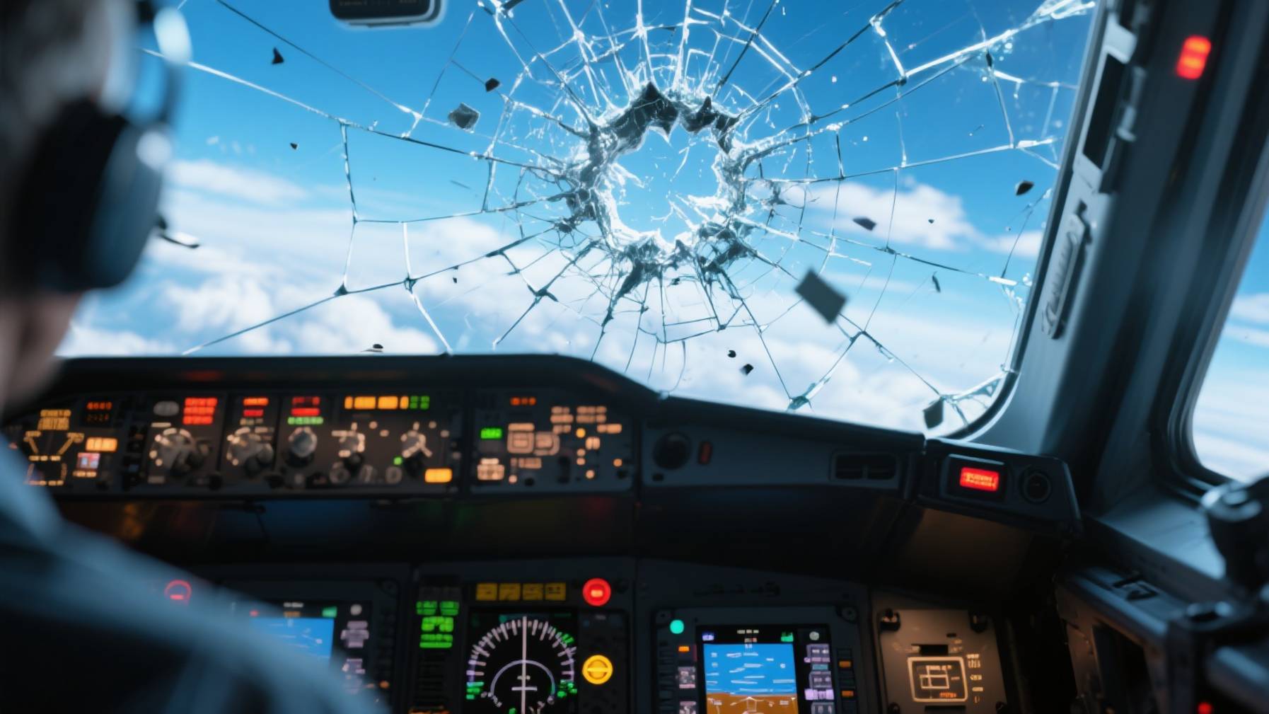 В США у самолёта в полете треснуло лобовое стекло смотреть онлайн