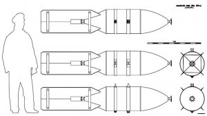 3D модель. Авиабомба  ФАБ-500. Чертёж. 3D model.  FAB - 500 Drawings.