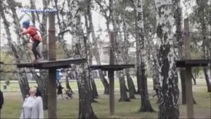Верёвочный городок в саду Победы для детей