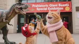 Котята в музее динозавров😺🦖🦕