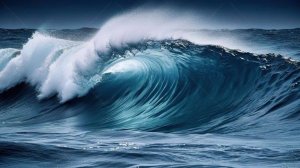 Атмосферный звук волн с легкой музыкой