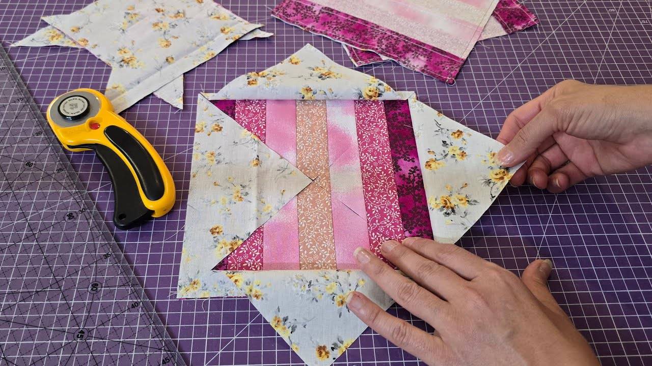 Как превратить простые полоски в прекрасный узор для лоскутного одеяла. смотреть онлайн