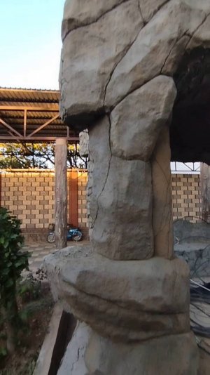 оформление беседки в виде декоративной скалы. арт бетон. мастер класс мастерская Бека.