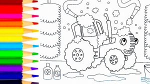 Раскраска Синий трактор 🚜 видео для детей