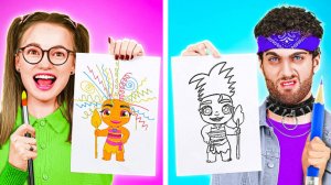 🎨 Хороший vs Плохой ученик на уроке 😅 Учимся рисовать Моану! 123 GO!