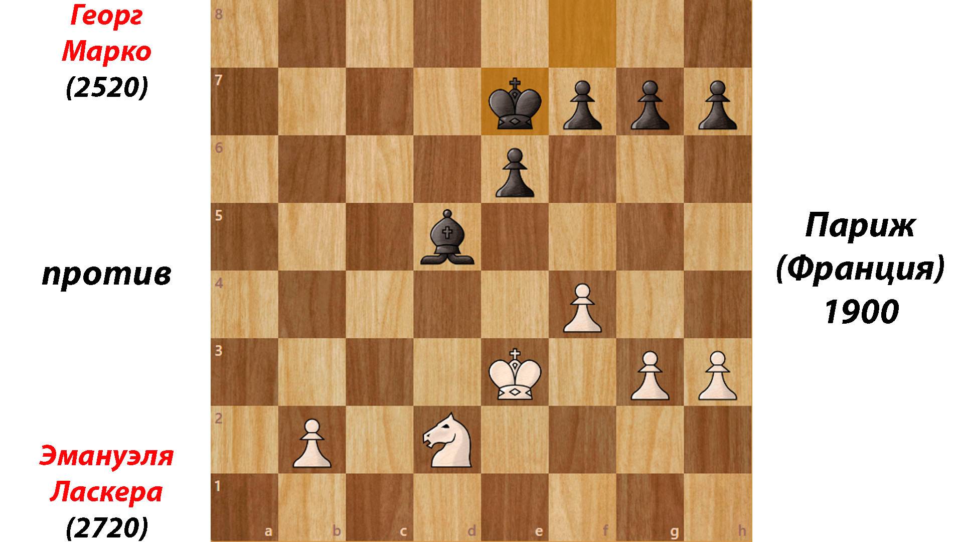 Георг Марко против Эмануэля Ласкера. Париж (Франция), 1900.