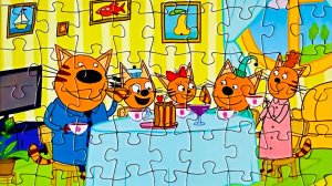 Пазл 🧩 три кота. Собираем вместе. Видео для детей
