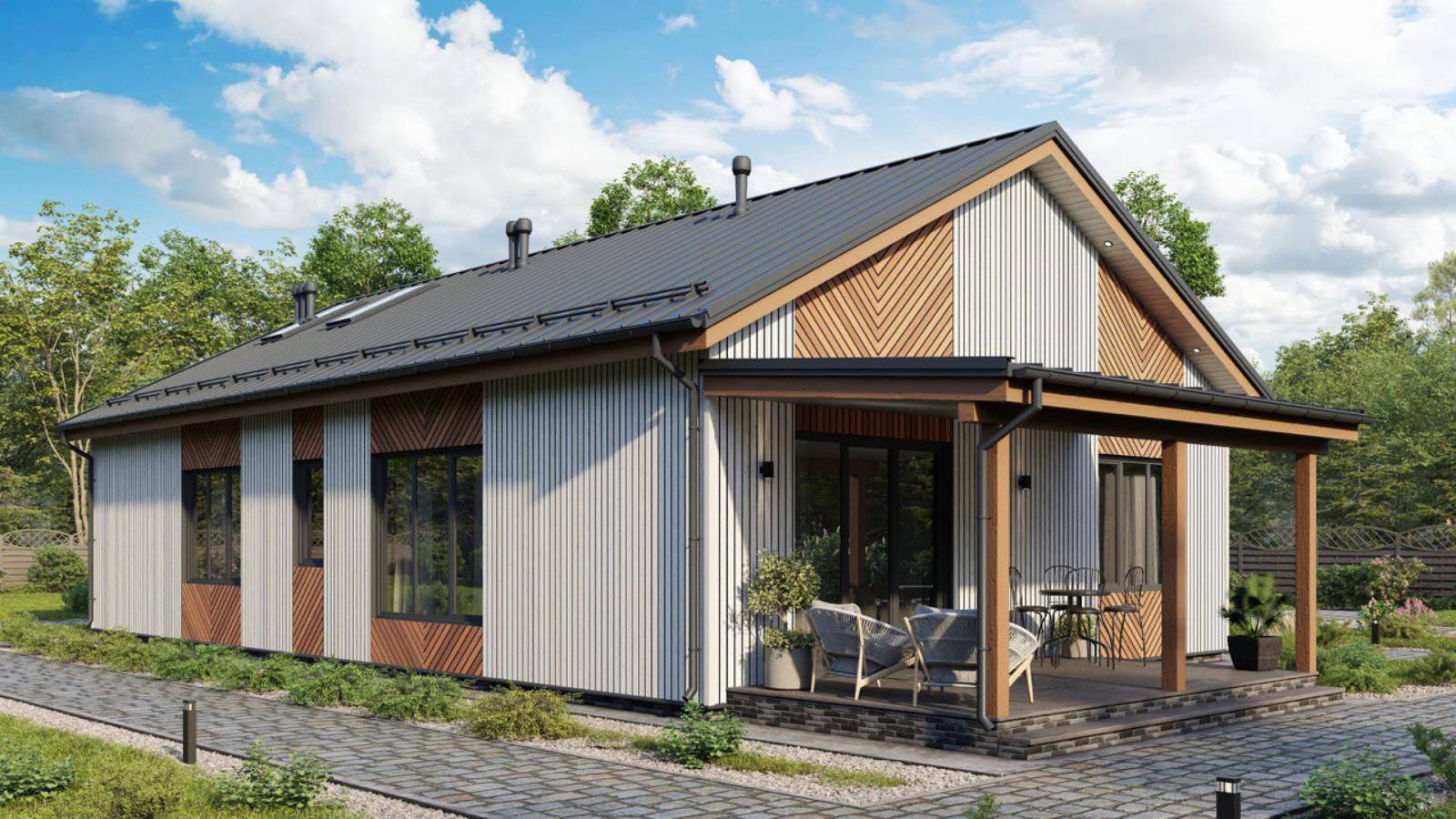 Строительство дома из CLT-панелей 200 м2 по проекту Балашиха