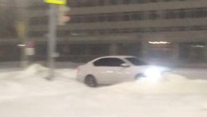 Зимняя ночь Чебоксары метель в 1 час ночи