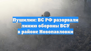 Пушилин: ВС РФ разорвали линию обороны ВСУ в районе Новопавловки