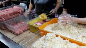 Домашний сыр, свиная котлета и сыр Tteokgalbi - корейская еда