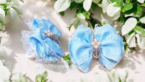 Нежные бантики из ленты и кружева