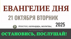 21 октябпя вторник Евангелие дня 2025 с толкованием #евангелие