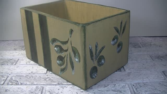 Креативный декор  . Как украсить коробку оливками .