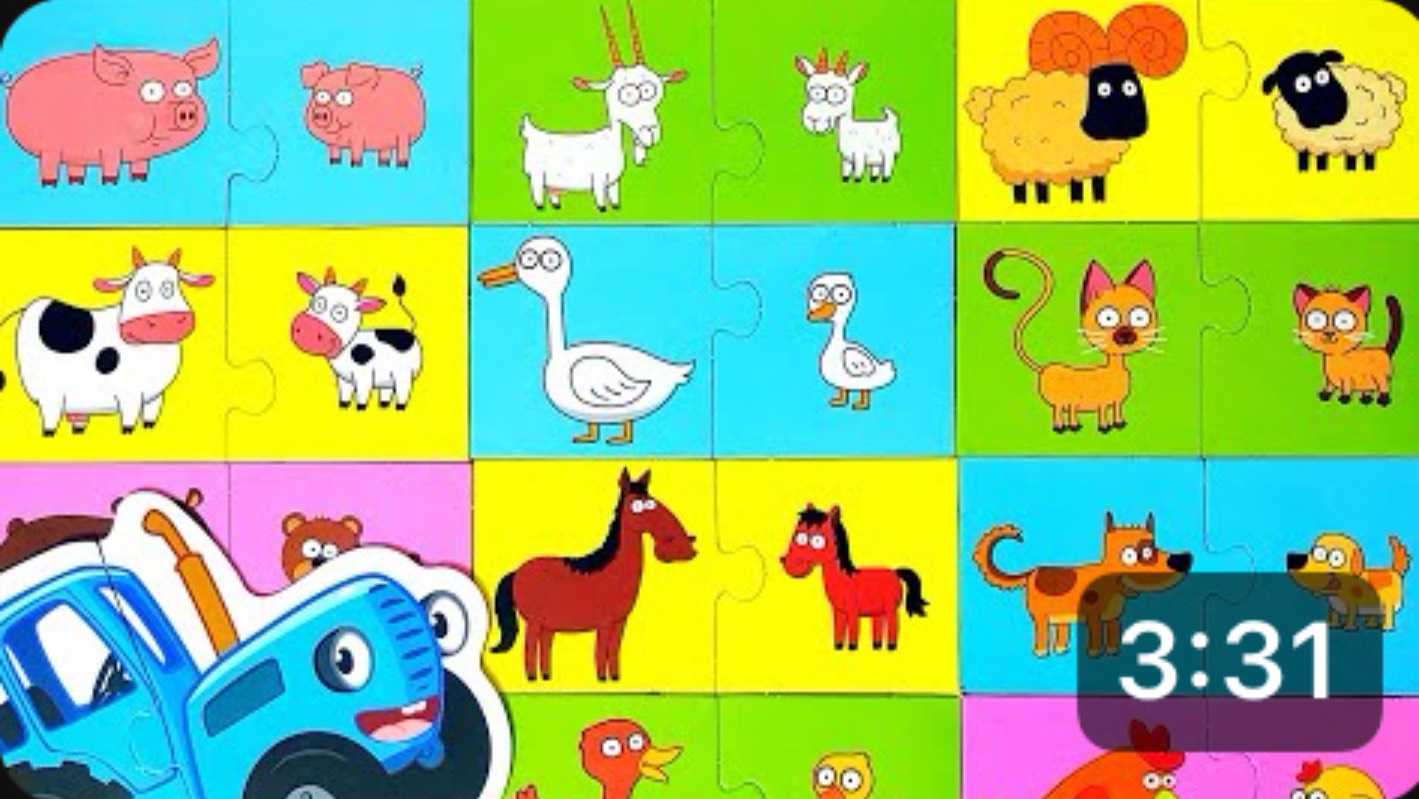 Пазл 🧩 Синий трактор 🚜 видео для детей ❤️