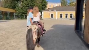 Мы в Смоленске летом гуляли, девчонки катались на лошадках))