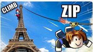 Роблокс папа и дочка катаемся на ЗИП лайне