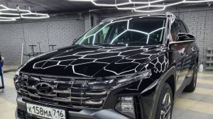 Hyundai Tucson - бронирование кузова полиуретановой пленкой и установка защитной сетки радиатора