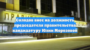 Солодов внес на должность председателя правительства кандидатуру Юлии Морозовой