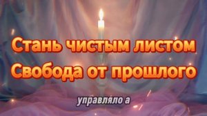 Стань чистым листом. Свобода от прошлого.