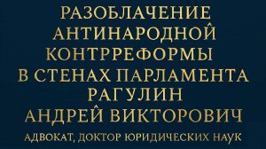 д.ю.н. Рагулин Андрей Викторович полный доклад 18.10.2025 год Всероссийское Общественное обсуждение