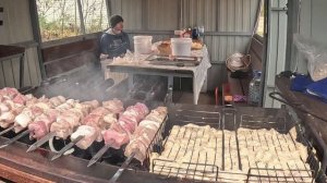 Закрытие шашлычного сезона. Ребята кремируют мясо, мишленовские движения. Часть 1'